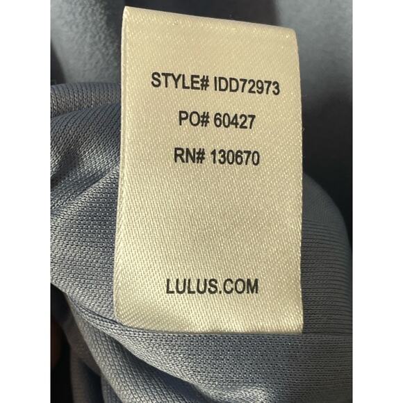 Lulu's Song of Love Of the Shoulder Maxi Formal Dress  XS NWT Blue Gray - Picture 7 of 7